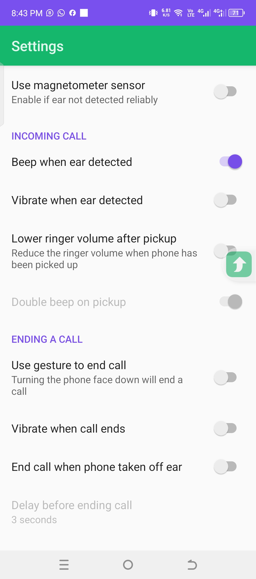 Auto answering Call Raise to Ear apk